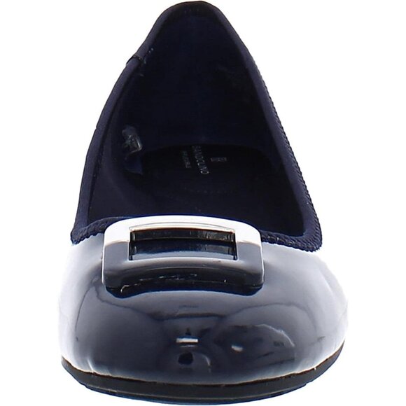 Bandolino Womens Medium Blue Closed Rounded Toe Flexible Wedge Flat Tad Pump - Picture 2 of 3